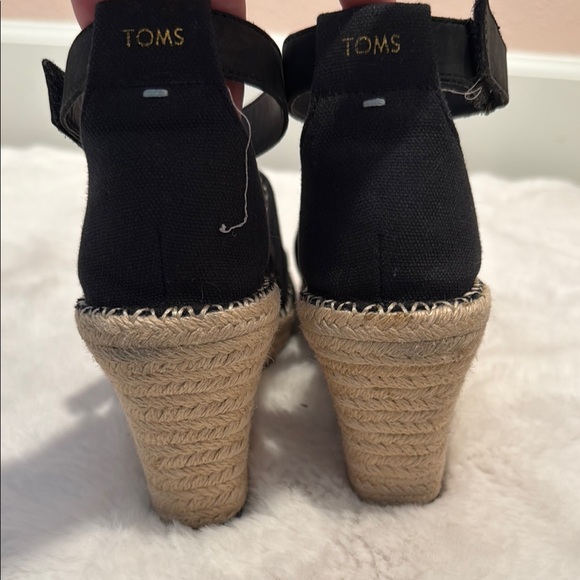 TOMS Black Ankle Strap Espadrilles - Picture 4 of 7